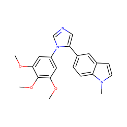 COc1cc(-n2cncc2-c2ccc3c(ccn3C)c2)cc(OC)c1OC ZINC000013473117