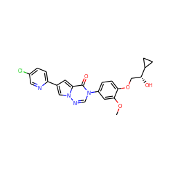 COc1cc(-n2cnn3cc(-c4ccc(Cl)cn4)cc3c2=O)ccc1OC[C@@H](O)C1CC1 ZINC000118798453