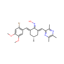 COc1cc(Br)c(/C=C2\C[C@@H](C)CC(=C\c3nc(C)c(C)nc3C)/C2=N/O)cc1OC ZINC001772646547