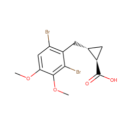 COc1cc(Br)c(C[C@@H]2C[C@H]2C(=O)O)c(Br)c1OC ZINC001772656214