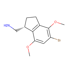 COc1cc(Br)c(OC)c2c1[C@H](CN)CC2 ZINC000035049931