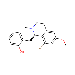 COc1cc(Br)c2c(c1)CCN(C)[C@@H]2Cc1ccccc1O ZINC000013805160