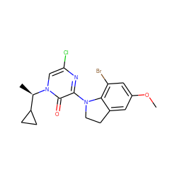 COc1cc(Br)c2c(c1)CCN2c1nc(Cl)cn([C@H](C)C2CC2)c1=O ZINC000043120880