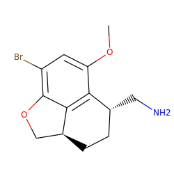 COc1cc(Br)c2c3c1[C@H](CN)CC[C@H]3CO2 ZINC000013525299