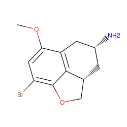 COc1cc(Br)c2c3c1C[C@H](N)C[C@@H]3CO2 ZINC000013525285