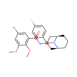 COc1cc(Br)cc(C(=O)NC2C[C@@H]3CCC[C@H](C2)N3Cc2ccc(F)cc2)c1OC ZINC000013834045