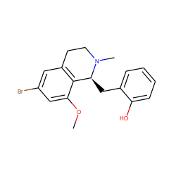 COc1cc(Br)cc2c1[C@H](Cc1ccccc1O)N(C)CC2 ZINC000013805152