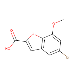 COc1cc(Br)cc2cc(C(=O)O)oc12 ZINC000002532865