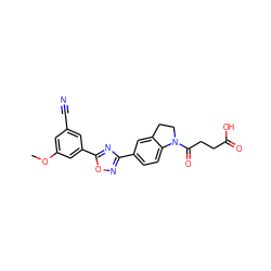 COc1cc(C#N)cc(-c2nc(-c3ccc4c(c3)CCN4C(=O)CCC(=O)O)no2)c1 ZINC000073166707