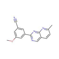 COc1cc(C#N)cc(-c2ncc3ccc(C)nc3n2)c1 ZINC000028826512