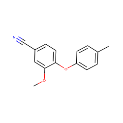 COc1cc(C#N)ccc1Oc1ccc(C)cc1 ZINC000040874050