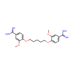 COc1cc(C(=N)N)ccc1OCCCCCOc1ccc(C(=N)N)cc1OC ZINC000005999160