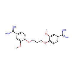 COc1cc(C(=N)N)ccc1OCCCOc1ccc(C(=N)N)cc1OC ZINC000001996109