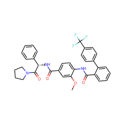 COc1cc(C(=O)N[C@H](C(=O)N2CCCC2)c2ccccc2)ccc1NC(=O)c1ccccc1-c1ccc(C(F)(F)F)cc1 ZINC000036184514