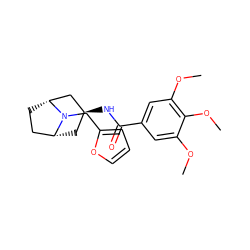 COc1cc(C(=O)N[C@H]2C[C@@H]3CC[C@H](C2)N3Cc2ccco2)cc(OC)c1OC ZINC000103237516