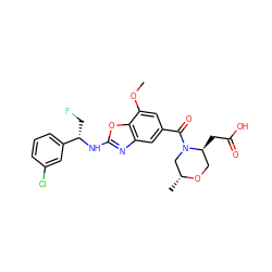 COc1cc(C(=O)N2C[C@@H](C)OC[C@@H]2CC(=O)O)cc2nc(N[C@@H](CF)c3cccc(Cl)c3)oc12 ZINC001772621063