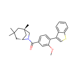 COc1cc(C(=O)N2C[C@]3(C)C[C@H]2CC(C)(C)C3)ccc1-c1csc2ccccc12 ZINC000049034661