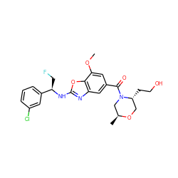 COc1cc(C(=O)N2C[C@H](C)OC[C@H]2CCO)cc2nc(N[C@H](CF)c3cccc(Cl)c3)oc12 ZINC001772602879