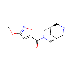 COc1cc(C(=O)N2C[C@H]3CNC[C@@H](C3)C2)on1 ZINC000114154128