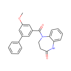 COc1cc(C(=O)N2CCC(=O)Nc3ccccc32)cc(-c2ccccc2)c1 ZINC001772603006