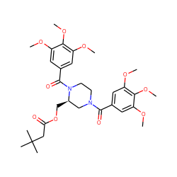 COc1cc(C(=O)N2CCN(C(=O)c3cc(OC)c(OC)c(OC)c3)[C@H](COC(=O)CC(C)(C)C)C2)cc(OC)c1OC ZINC000003914865