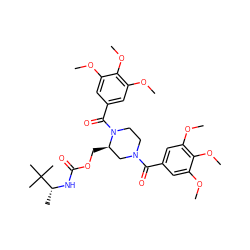 COc1cc(C(=O)N2CCN(C(=O)c3cc(OC)c(OC)c(OC)c3)[C@H](COC(=O)N[C@H](C)C(C)(C)C)C2)cc(OC)c1OC ZINC000003914869