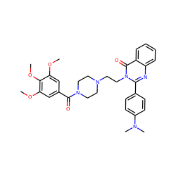 COc1cc(C(=O)N2CCN(CCn3c(-c4ccc(N(C)C)cc4)nc4ccccc4c3=O)CC2)cc(OC)c1OC ZINC000027636746