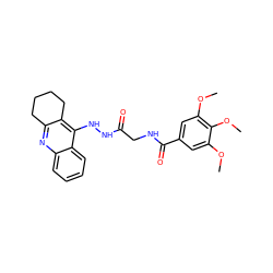 COc1cc(C(=O)NCC(=O)NNc2c3c(nc4ccccc24)CCCC3)cc(OC)c1OC ZINC000014953139