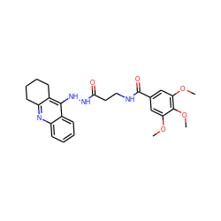 COc1cc(C(=O)NCCC(=O)NNc2c3c(nc4ccccc24)CCCC3)cc(OC)c1OC ZINC000014953143