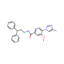 COc1cc(C(=O)NCCC(c2ccccc2)c2ccccc2)ccc1-n1cnc(C)c1 ZINC000103283581