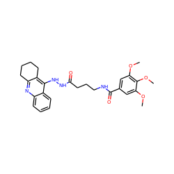 COc1cc(C(=O)NCCCC(=O)NNc2c3c(nc4ccccc24)CCCC3)cc(OC)c1OC ZINC000014953148