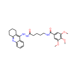 COc1cc(C(=O)NCCCCC(=O)NNc2c3c(nc4ccccc24)CCCC3)cc(OC)c1OC ZINC000014953154