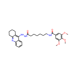 COc1cc(C(=O)NCCCCCCC(=O)NNc2c3c(nc4ccccc24)CCCC3)cc(OC)c1OC ZINC000014953164