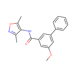 COc1cc(C(=O)Nc2c(C)noc2C)cc(-c2ccccc2)c1 ZINC001772602064