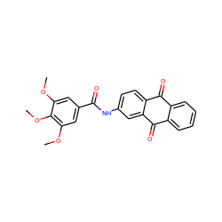 COc1cc(C(=O)Nc2ccc3c(c2)C(=O)c2ccccc2C3=O)cc(OC)c1OC ZINC000005092362