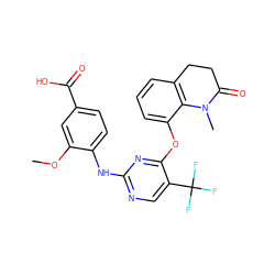 COc1cc(C(=O)O)ccc1Nc1ncc(C(F)(F)F)c(Oc2cccc3c2N(C)C(=O)CC3)n1 ZINC000148465375