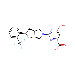 COc1cc(C(=O)O)nc(N2C[C@H]3C[C@@H](c4ccccc4C(F)(F)F)C[C@H]3C2)n1 ZINC000473086375