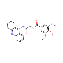 COc1cc(C(=O)OCC(=O)Nc2c3c(nc4ccccc24)CCCC3)cc(OC)c1OC ZINC000653854033