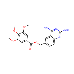 COc1cc(C(=O)OCc2ccc3nc(N)nc(N)c3c2)cc(OC)c1OC ZINC000000591054