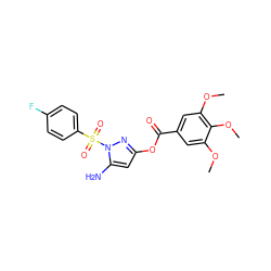 COc1cc(C(=O)Oc2cc(N)n(S(=O)(=O)c3ccc(F)cc3)n2)cc(OC)c1OC ZINC000009775674