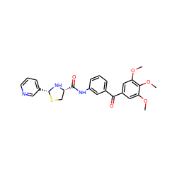 COc1cc(C(=O)c2cccc(NC(=O)[C@@H]3CS[C@H](c4cccnc4)N3)c2)cc(OC)c1OC ZINC000013737572