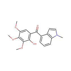 COc1cc(C(=O)c2cccc3c2ccn3C)c(O)c(OC)c1OC ZINC000474609635