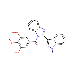 COc1cc(C(=O)n2c(-c3cn(C)c4ccccc34)nc3ccccc32)cc(OC)c1OC ZINC000473106299