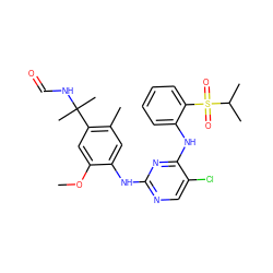 COc1cc(C(C)(C)NC=O)c(C)cc1Nc1ncc(Cl)c(Nc2ccccc2S(=O)(=O)C(C)C)n1 ZINC001772570589