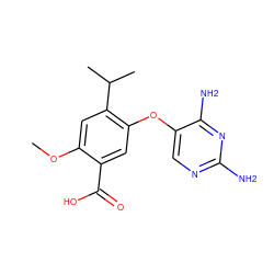 COc1cc(C(C)C)c(Oc2cnc(N)nc2N)cc1C(=O)O ZINC000040424880