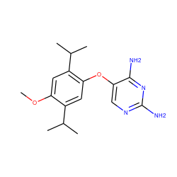 COc1cc(C(C)C)c(Oc2cnc(N)nc2N)cc1C(C)C ZINC000040955166