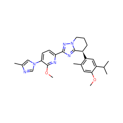 COc1cc(C)c([C@@H]2CCCn3nc(-c4ccc(-n5cnc(C)c5)c(OC)n4)nc32)cc1C(C)C ZINC000114450263