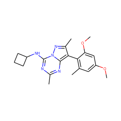 COc1cc(C)c(-c2c(C)nn3c(NC4CCC4)nc(C)nc23)c(OC)c1 ZINC000045484165