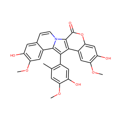 COc1cc(C)c(-c2c3c4cc(OC)c(O)cc4oc(=O)c3n3ccc4cc(O)c(OC)cc4c23)cc1O ZINC000096284095