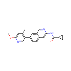 COc1cc(C)c(-c2ccc3cc(NC(=O)C4CC4)ncc3c2)cn1 ZINC000169700036